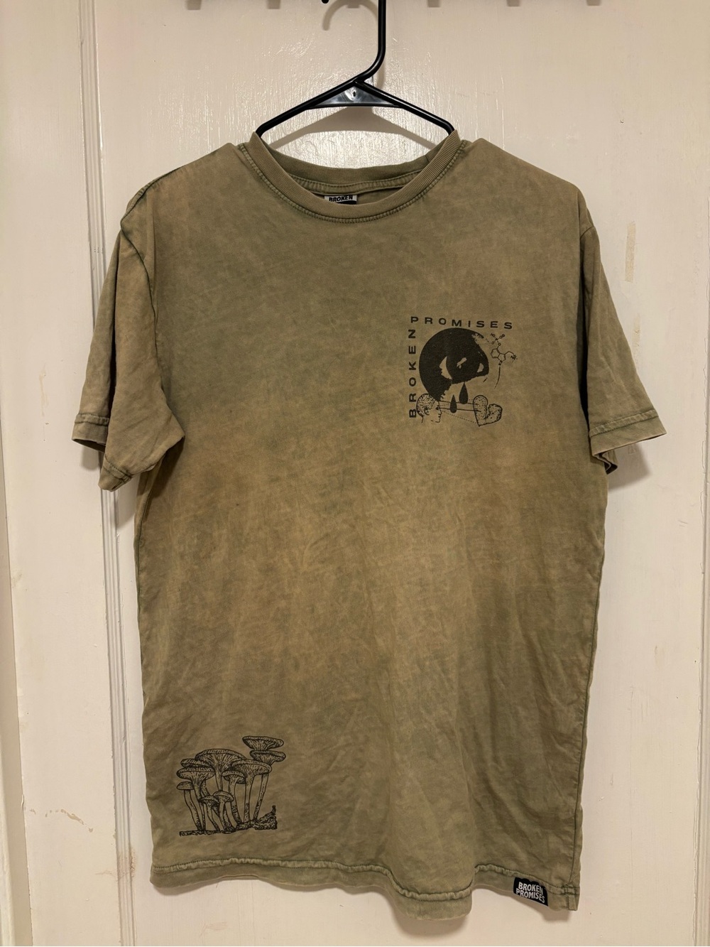 Broken Promises Olive Graphic Short Sleeve Tee - Picture 1 of 3